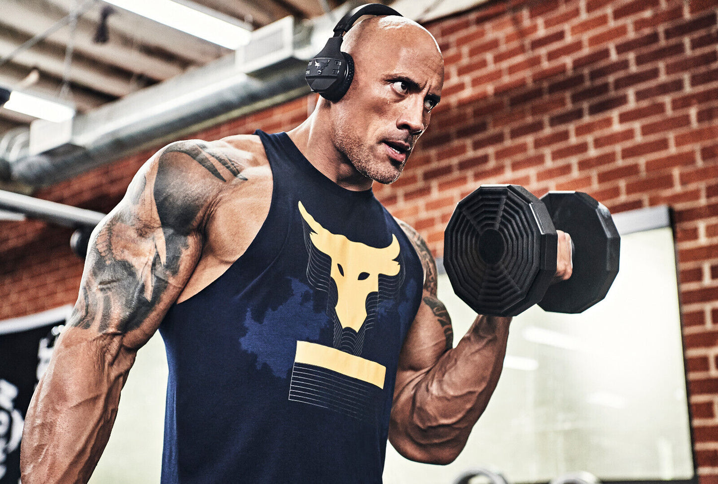 Dwayne Johnson The Rock Lifting Dumbbell | Gym Motivation Poster | Fitness Wall Art - Sports Poster