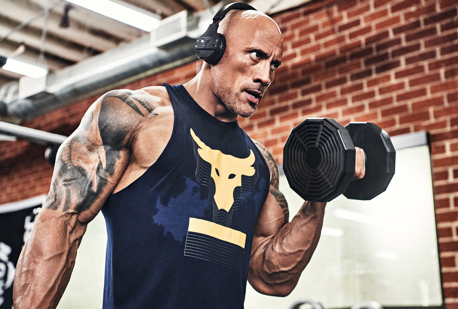 Dwayne Johnson The Rock Lifting Dumbbell | Gym Motivation Poster | Fitness Wall Art - Sports Poster