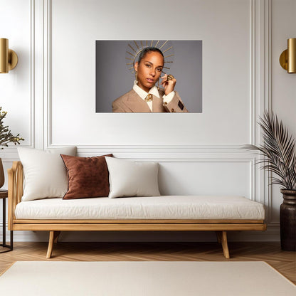 Alicia Keys | R&B Queen Print | Celebrity Portrait Poster - Music Poster