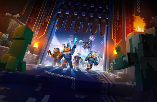 Minecraft Dungeons Creeping Winter | Heroes Raiding Ice Castle Poster | Gift for Gamers - Video Games Poster