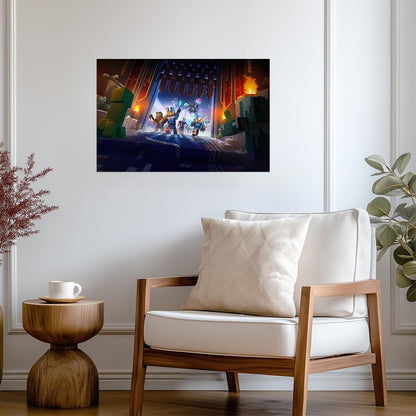 Minecraft Dungeons Creeping Winter | Heroes Raiding Ice Castle Poster | Gift for Gamers - Video Games Poster