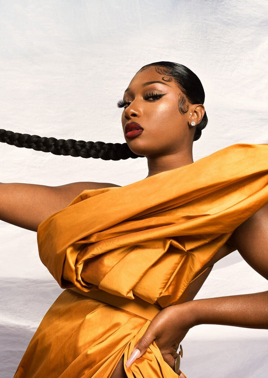 Megan Thee Stallion Gold Dress | High Fashion Poster | Hip Hop Star Wall Art - Music Poster