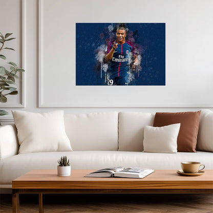 Kylian Mbappé PSG | Soccer Poster | Watercolor Style Sports Art - Sports Poster