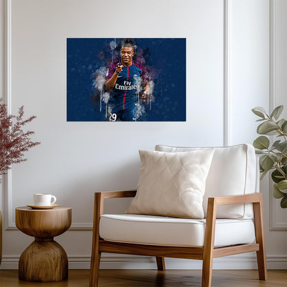 Kylian Mbappé PSG | Soccer Poster | Watercolor Style Sports Art - Sports Poster