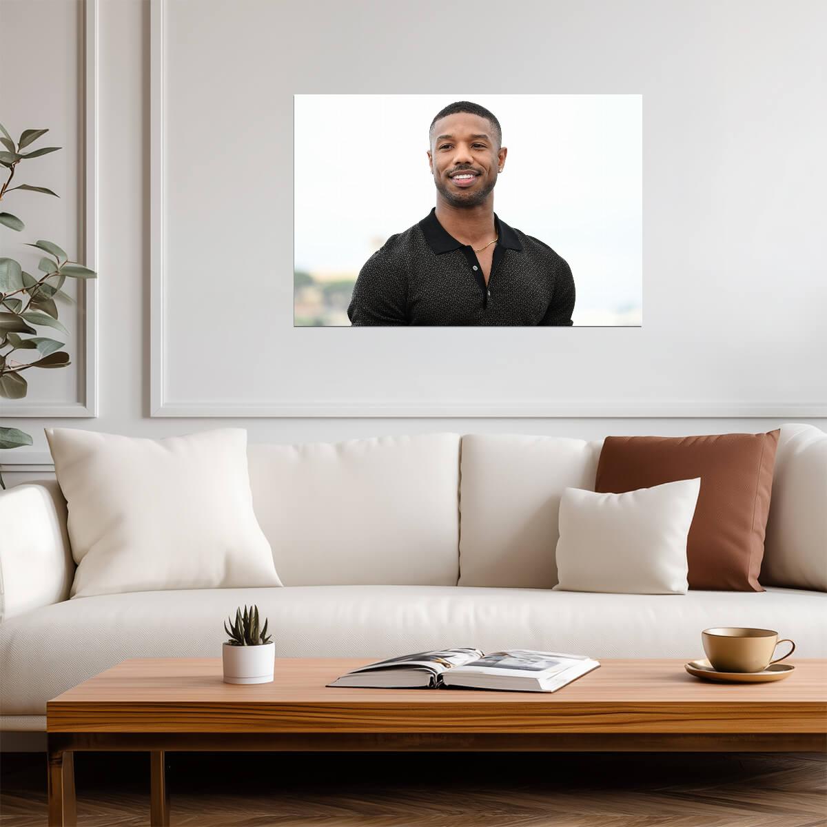 Michael B. Jordan Smiling Portrait | Celebrity Photo Poster | Modern Actor Wall Art - Celebrities Poster