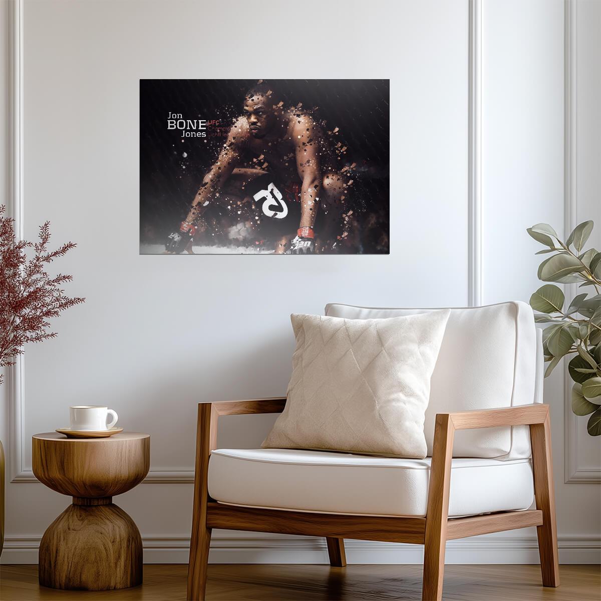 Jon Jones Bones UFC Champion | MMA Combat Sports Poster | Fighter Legend Wall Art - Sports Poster