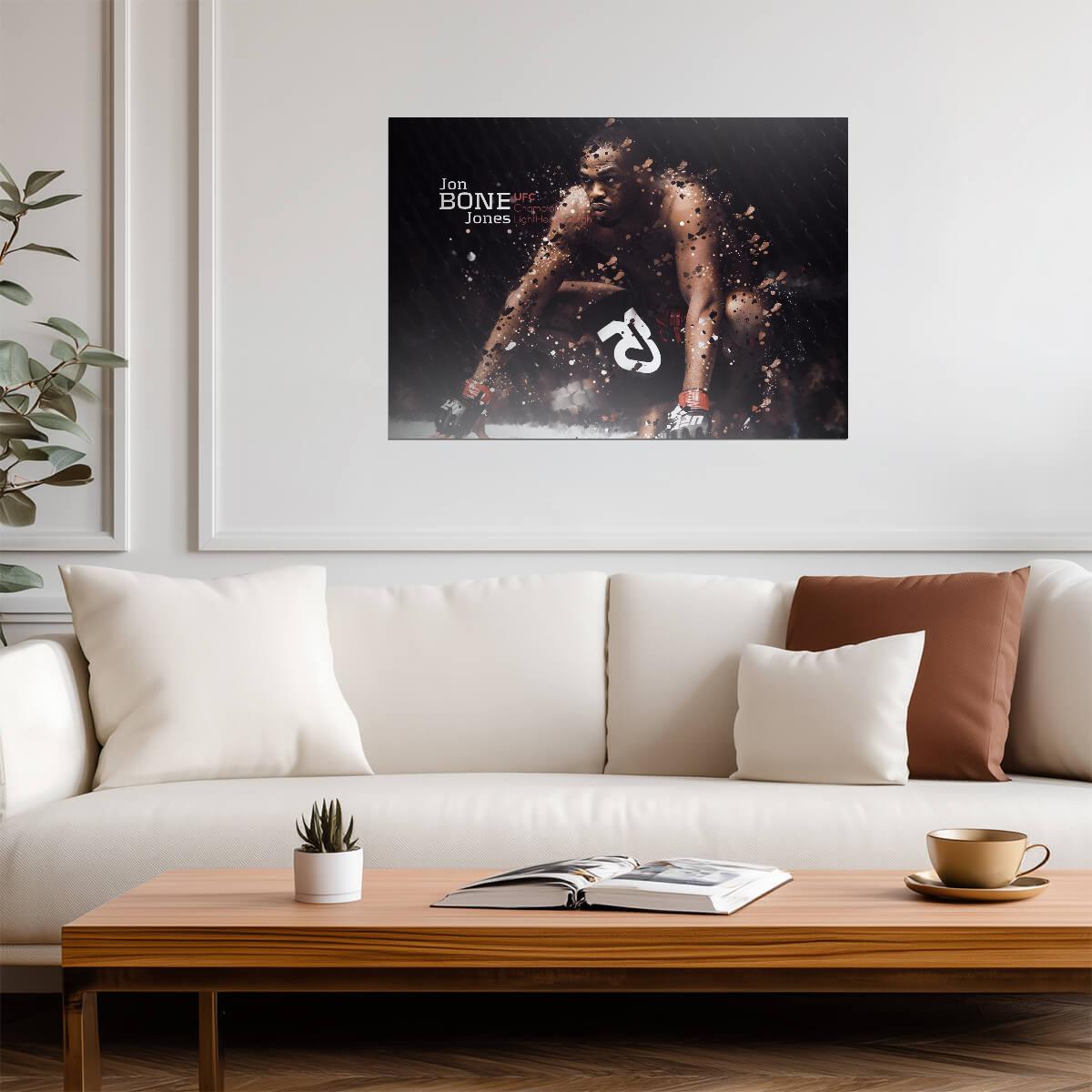 Jon Jones Bones UFC Champion | MMA Combat Sports Poster | Fighter Legend Wall Art - Sports Poster