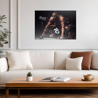 Jon Jones Bones UFC Champion | MMA Combat Sports Poster | Fighter Legend Wall Art - Sports Poster