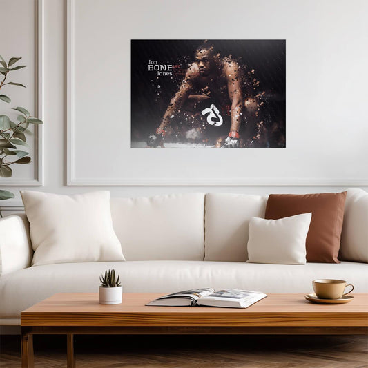 Jon Jones Bones UFC Champion | MMA Combat Sports Poster | Fighter Legend Wall Art - Sports Poster