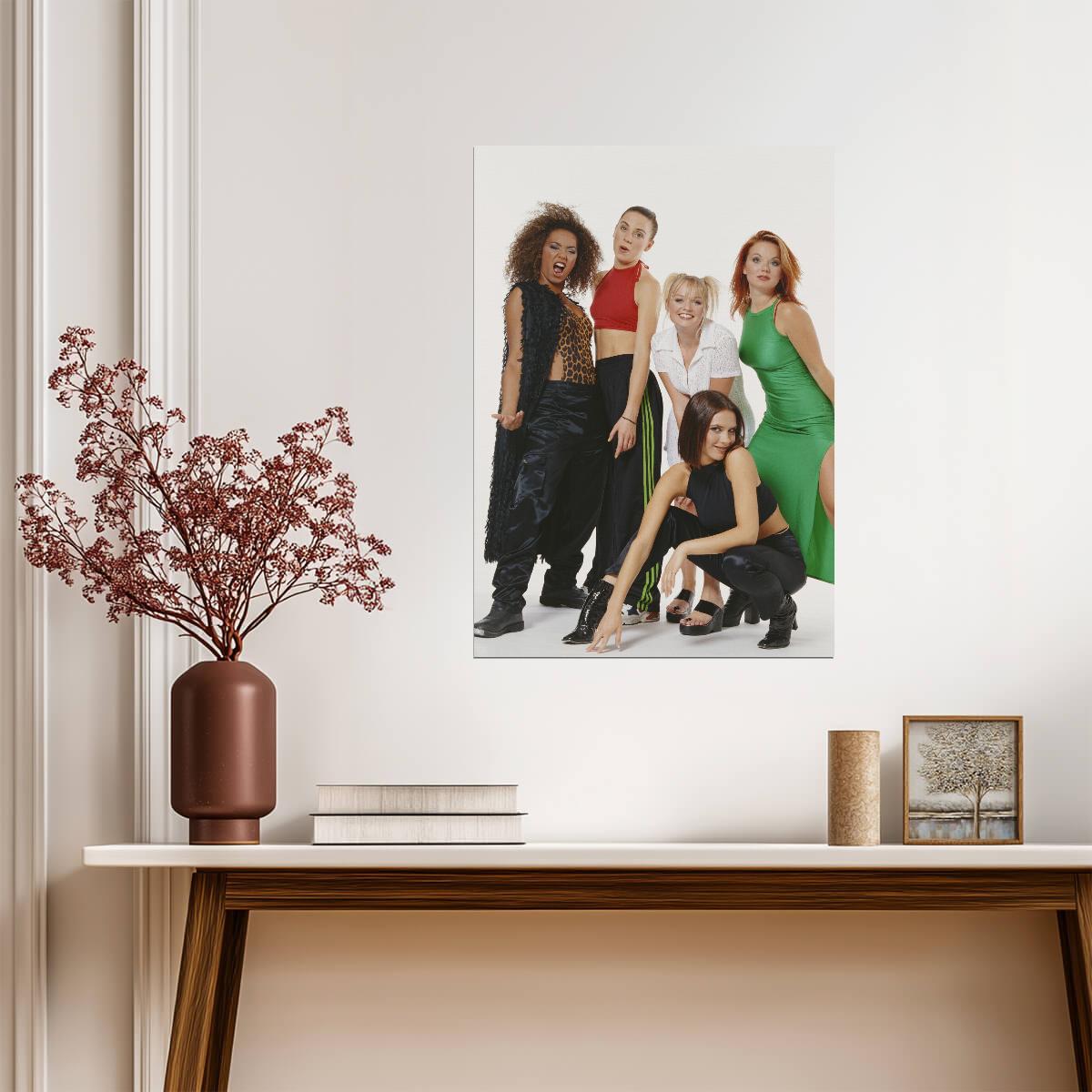 Spice Girls Full Group Shot | 90s Fashion Portrait | Girl Power Music Poster - Music Poster