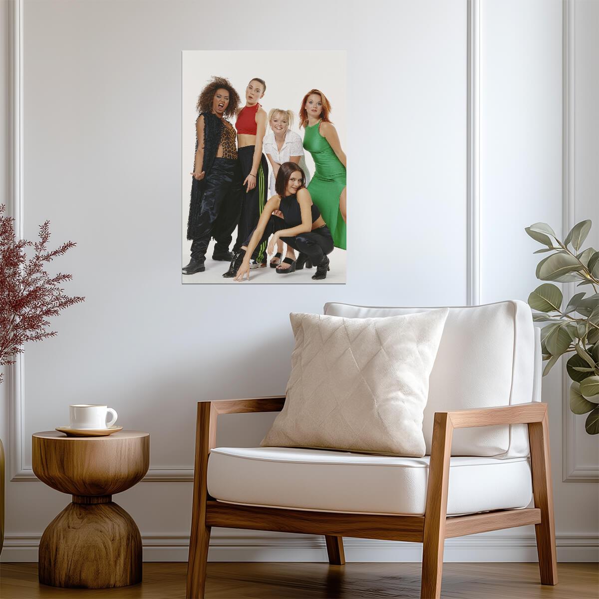 Spice Girls Full Group Shot | 90s Fashion Portrait | Girl Power Music Poster - Music Poster