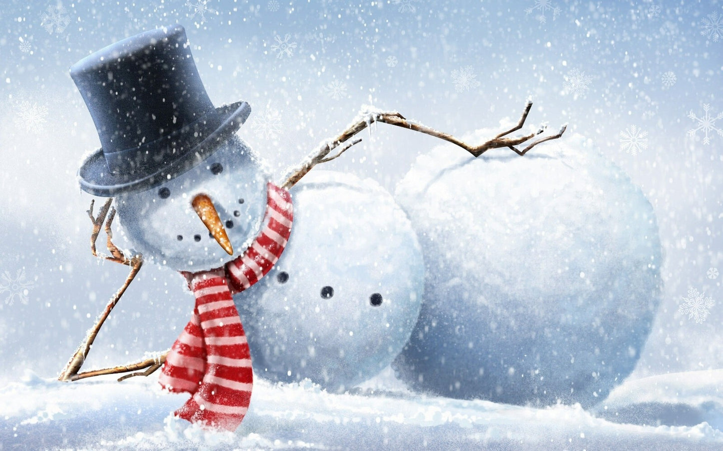 Whimsical Lying Snowman Illustration | Winter Holiday Art Print | Festive Christmas Poster - Graphic & Art Poster