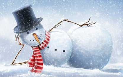 Whimsical Lying Snowman Illustration | Winter Holiday Art Print | Festive Christmas Poster - Graphic & Art Poster
