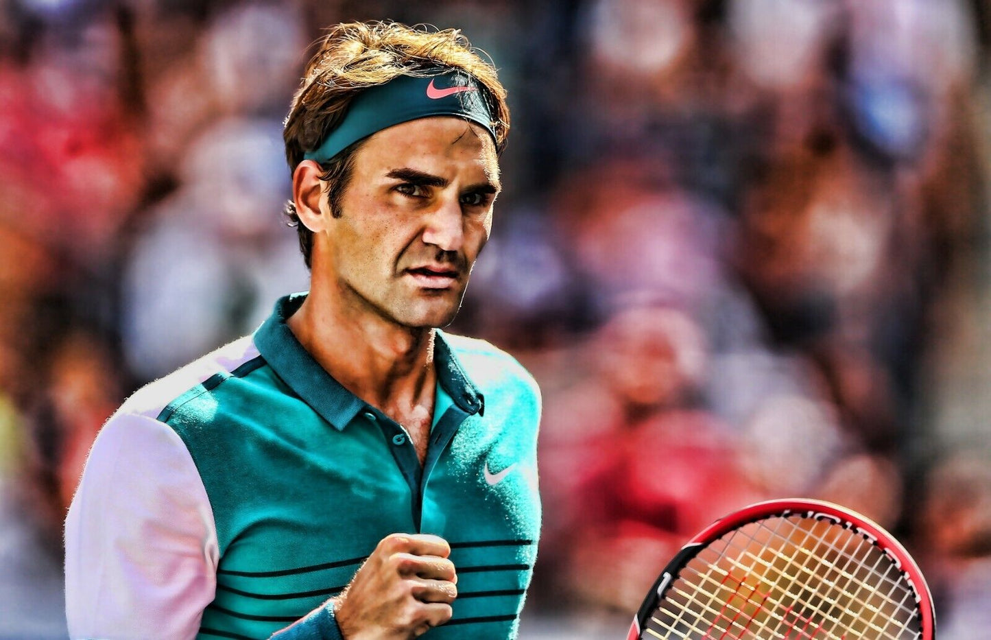 Roger Federer Intense Match Portrait | Tennis Poster | Tennis Legend Art - Sports Poster