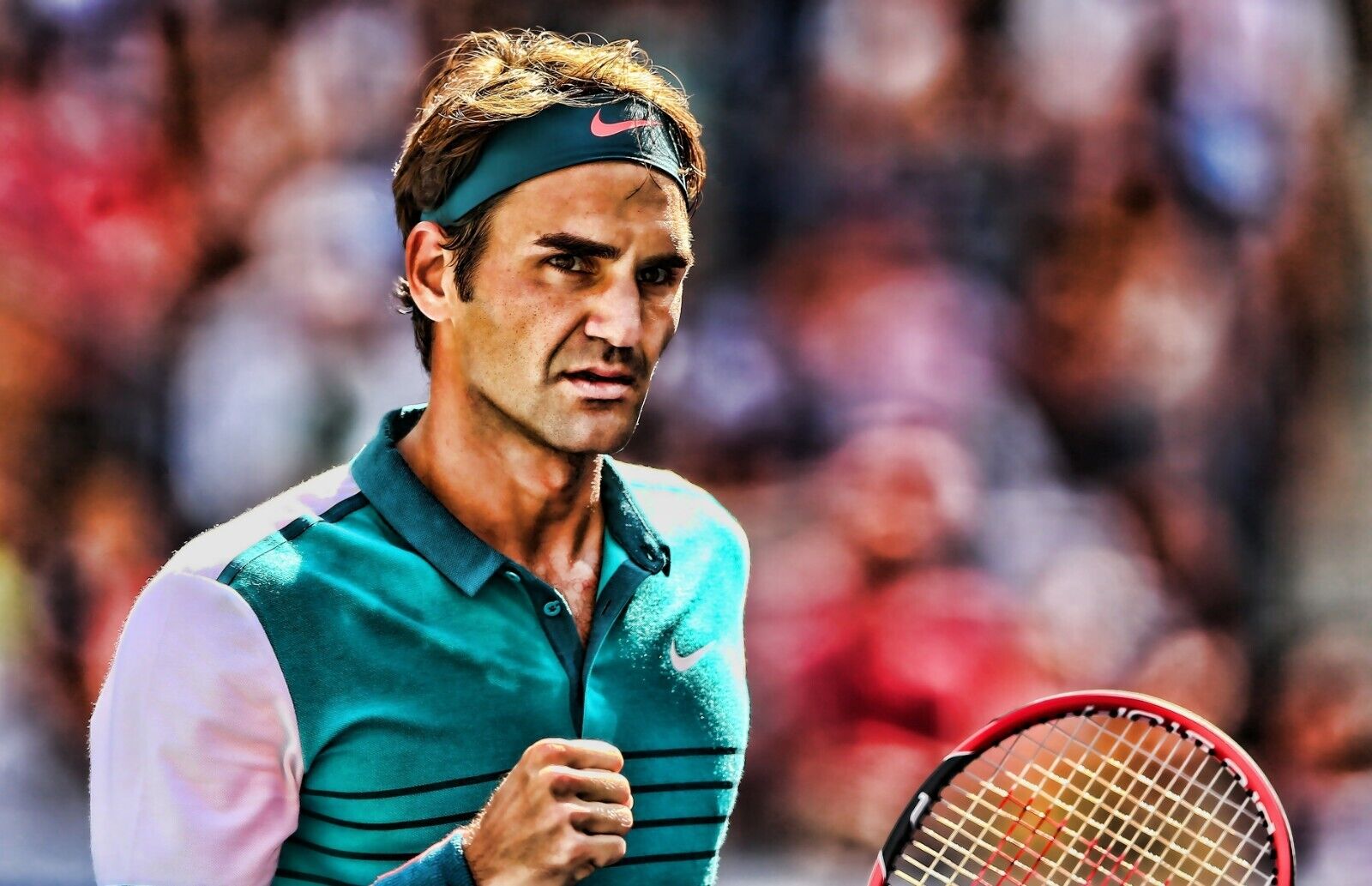 Roger Federer Intense Match Portrait | Tennis Poster | Tennis Legend Art - Sports Poster