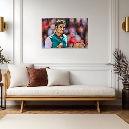 Roger Federer Intense Match Portrait | Tennis Poster | Tennis Legend Art - Sports Poster