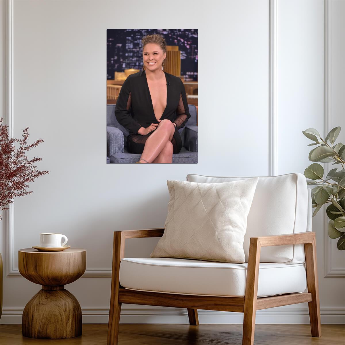 Ronda Rousey on Talk Show | Celebrity Portrait Poster | MMA Star Wall Art - Celebrities Poster