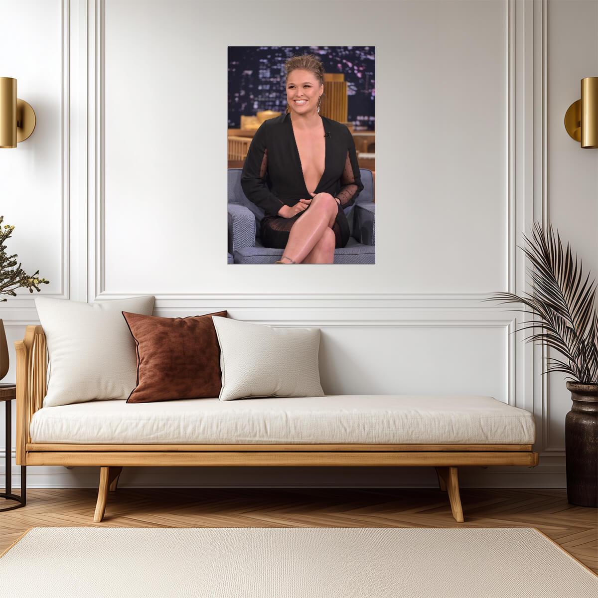 Ronda Rousey on Talk Show | Celebrity Portrait Poster | MMA Star Wall Art - Celebrities Poster