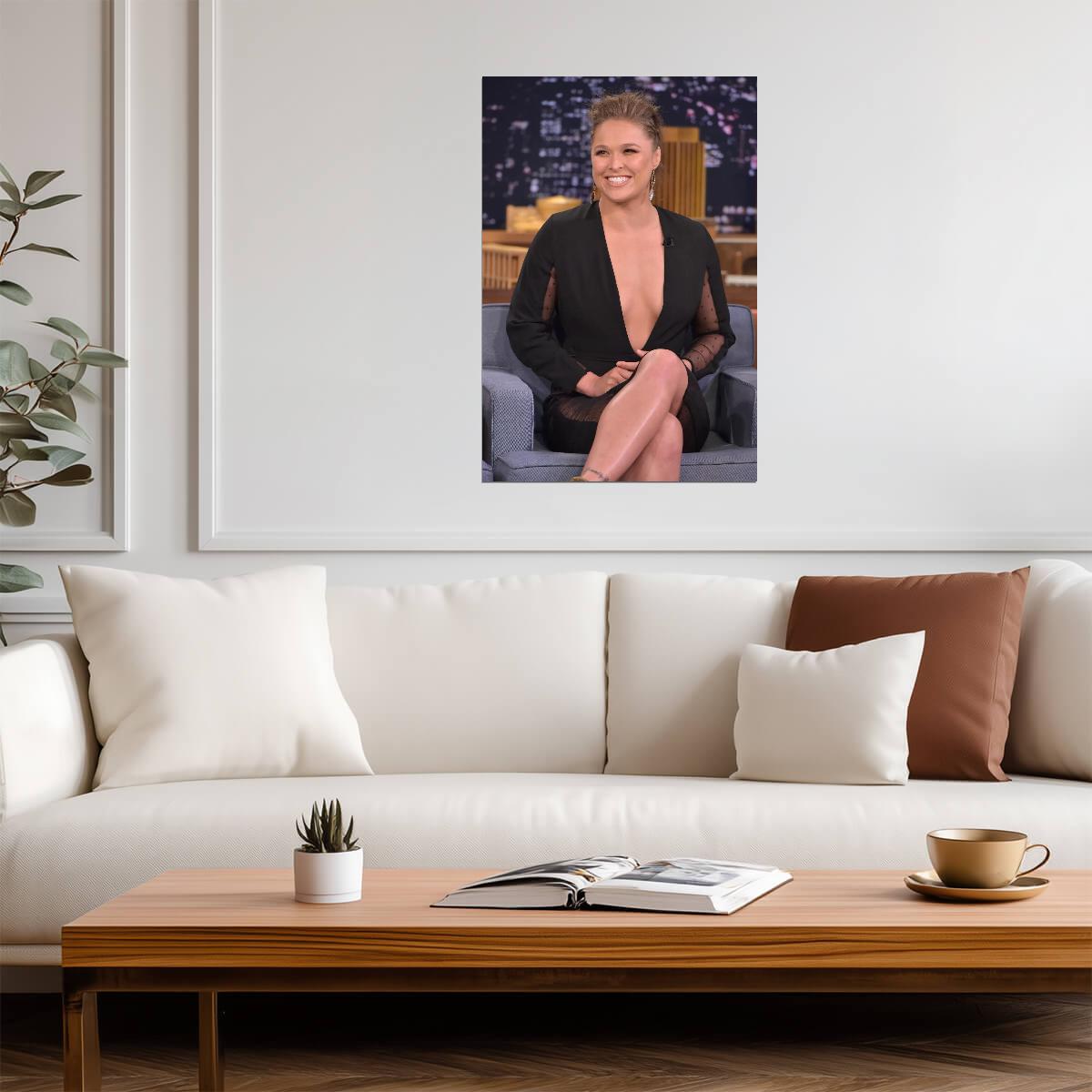 Ronda Rousey on Talk Show | Celebrity Portrait Poster | MMA Star Wall Art - Celebrities Poster