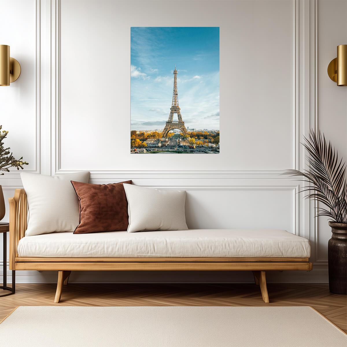 Eiffel Tower Paris France | Travel Photography Print | Autumn Cityscape Wall Art Poster - Photography Poster