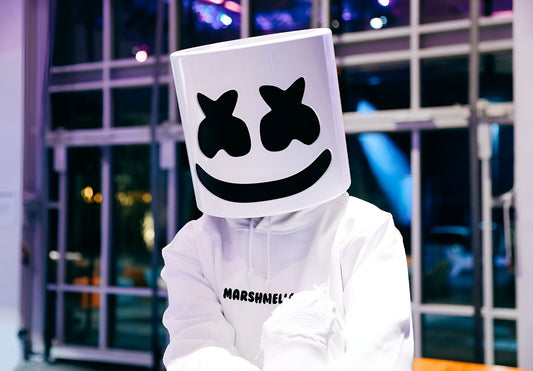 Marshmello Logo Hoodie | DJ Helmet Portrait | Electronic Dance Music Poster - Music Poster
