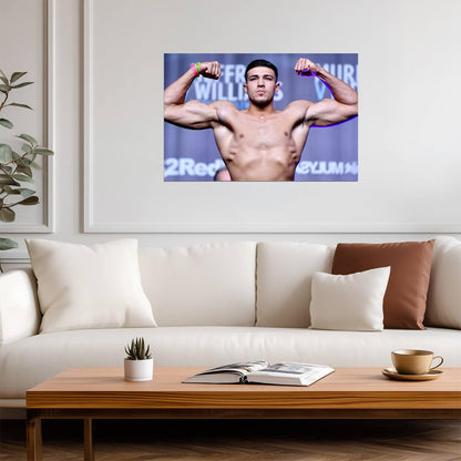 Tommy Fury Flexing Biceps | Professional Boxer Poster | Fitness Motivation Wall Art - Sports Poster