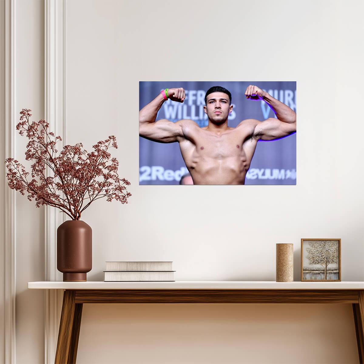 Tommy Fury Flexing Biceps | Professional Boxer Poster | Fitness Motivation Wall Art - Sports Poster