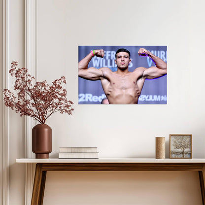 Tommy Fury Flexing Biceps | Professional Boxer Poster | Fitness Motivation Wall Art - Sports Poster