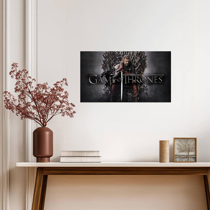 Game of Thrones Ned Stark on the Iron Throne | TV Show Poster | Fantasy Series Wall Art - Movies & TV Poster