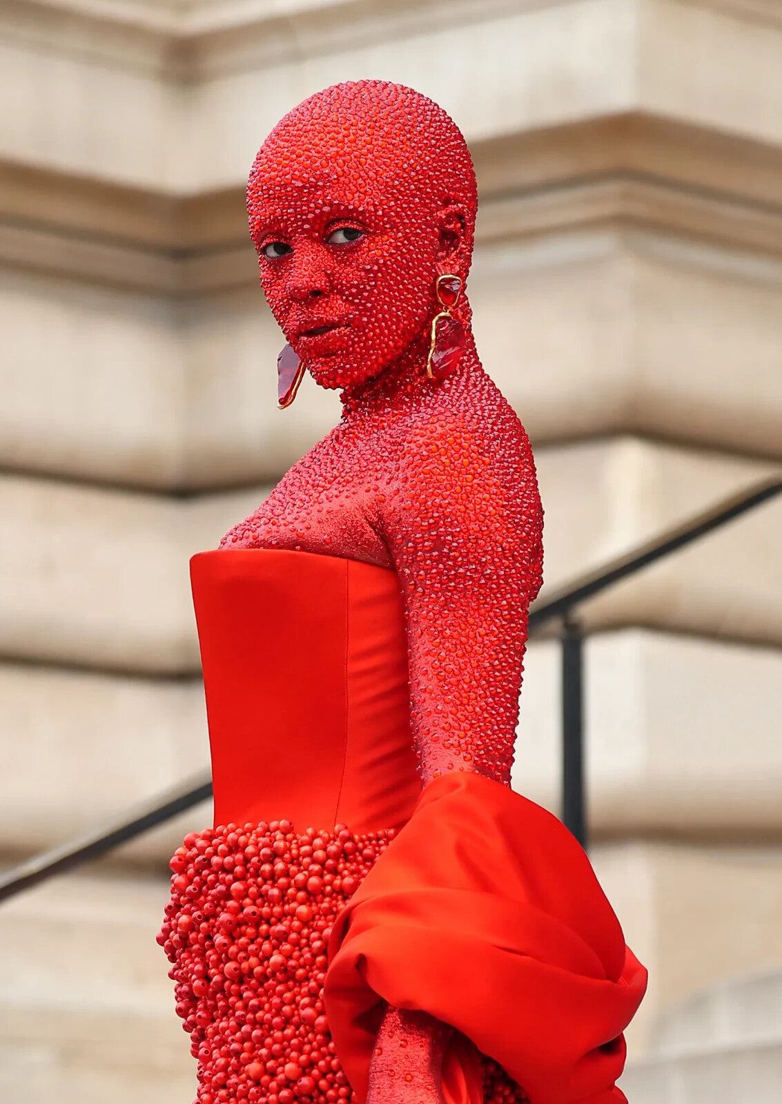 Doja Cat Red Crystal Outfit | Paris Fashion Week Poster | Avant Garde Fashion Art - Music Poster