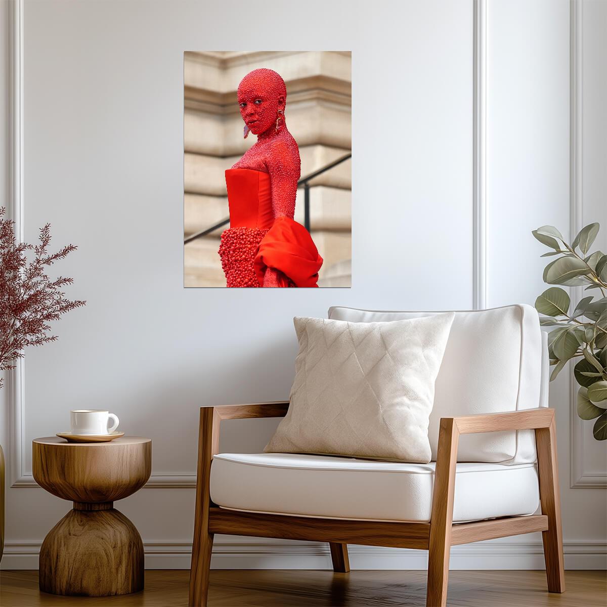 Doja Cat Red Crystal Outfit | Paris Fashion Week Poster | Avant Garde Fashion Art - Music Poster