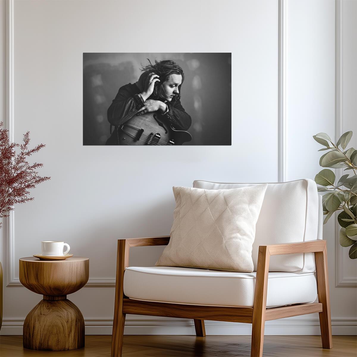 Lewis Capaldi Poster | B&W Guitar Singer Print - Music Poster