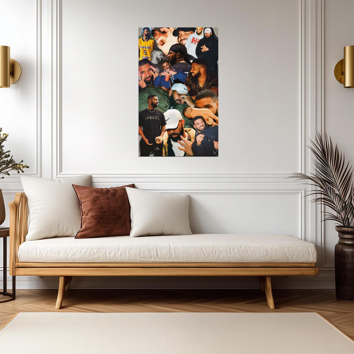 Drake Photo Collage Style 2 | Hip Hop Music Poster | Rapper Lifestyle Art Print - Music Poster