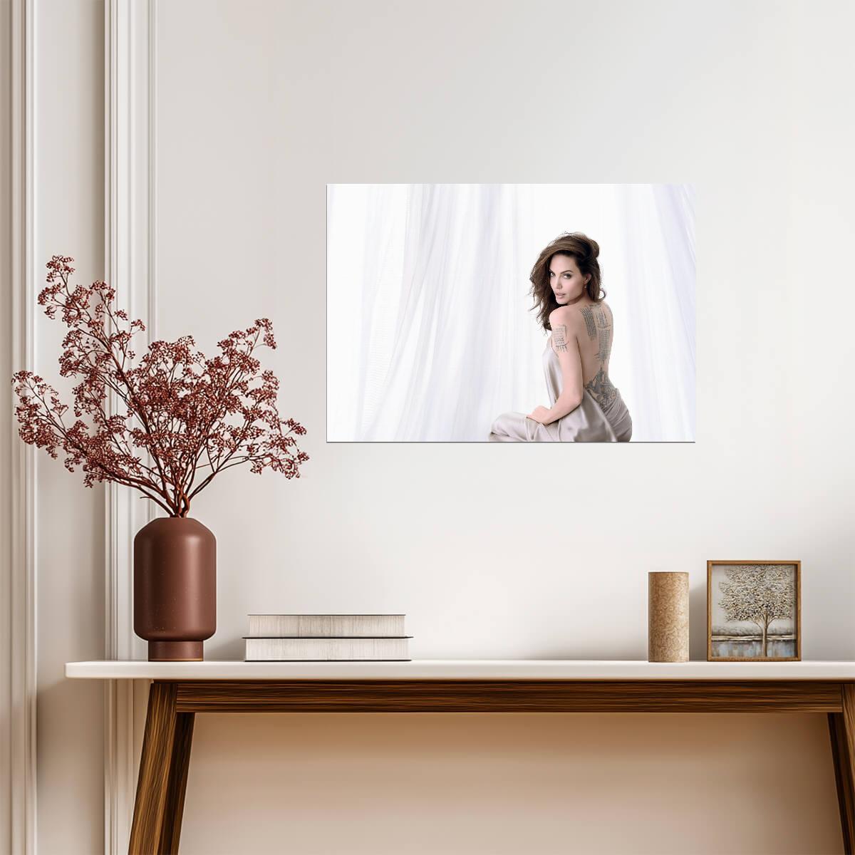 Angelina Jolie Elegant Photoshoot | Celebrity Portrait Poster | Movie Actress Wall Art - Celebrities Poster
