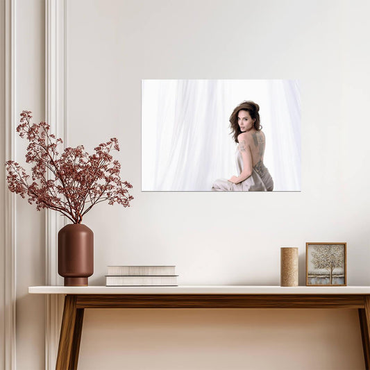 Angelina Jolie Elegant Photoshoot | Celebrity Portrait Poster | Movie Actress Wall Art - Celebrities Poster