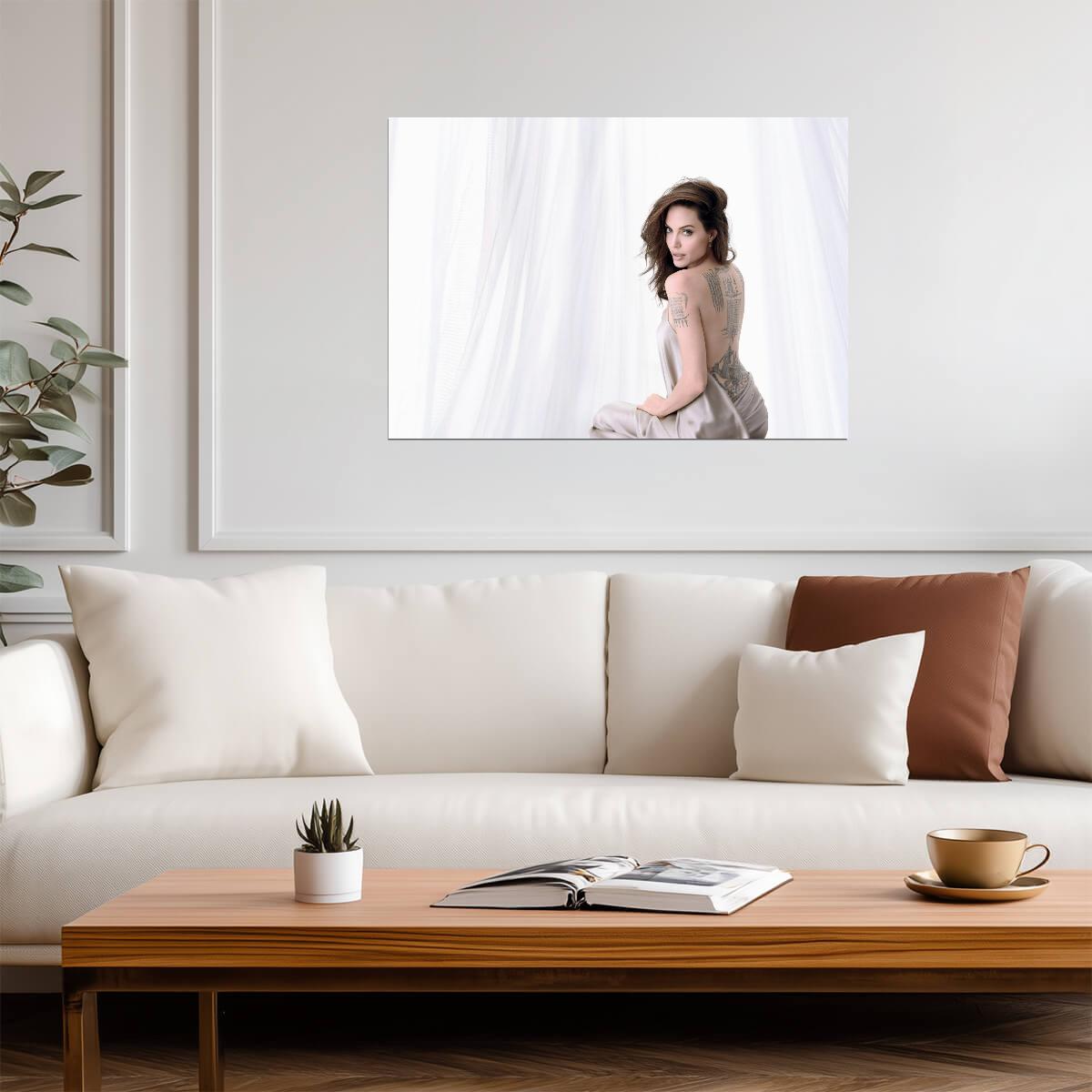 Angelina Jolie Elegant Photoshoot | Celebrity Portrait Poster | Movie Actress Wall Art - Celebrities Poster
