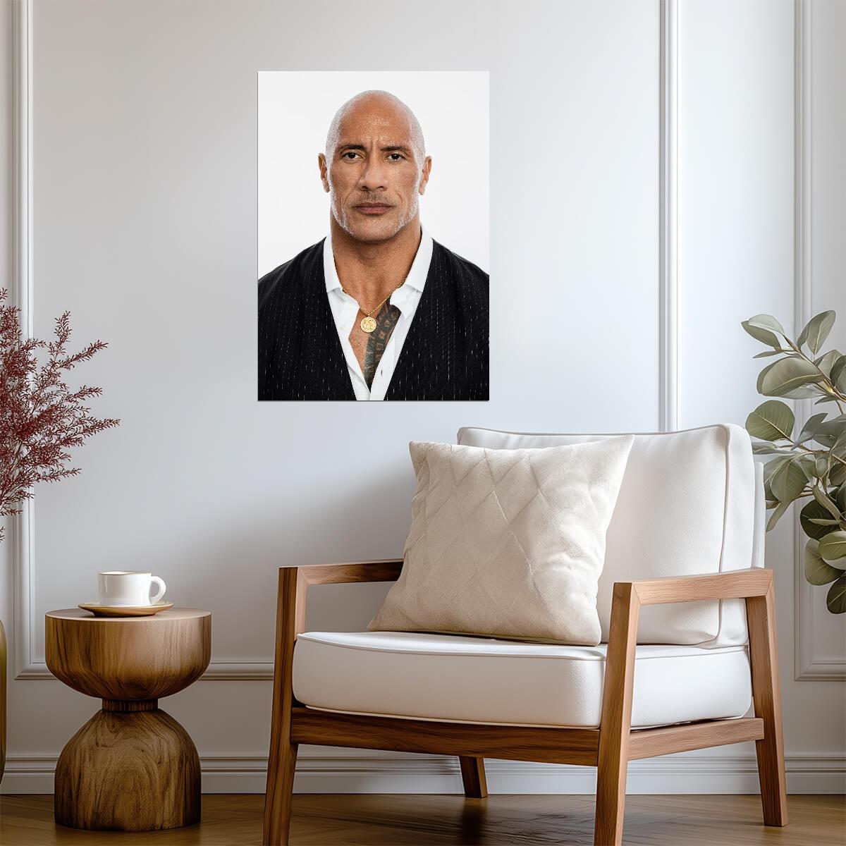 Dwayne Johnson The Rock Studio Portrait | Celebrity Poster | Modern Wall Art - Celebrities Poster