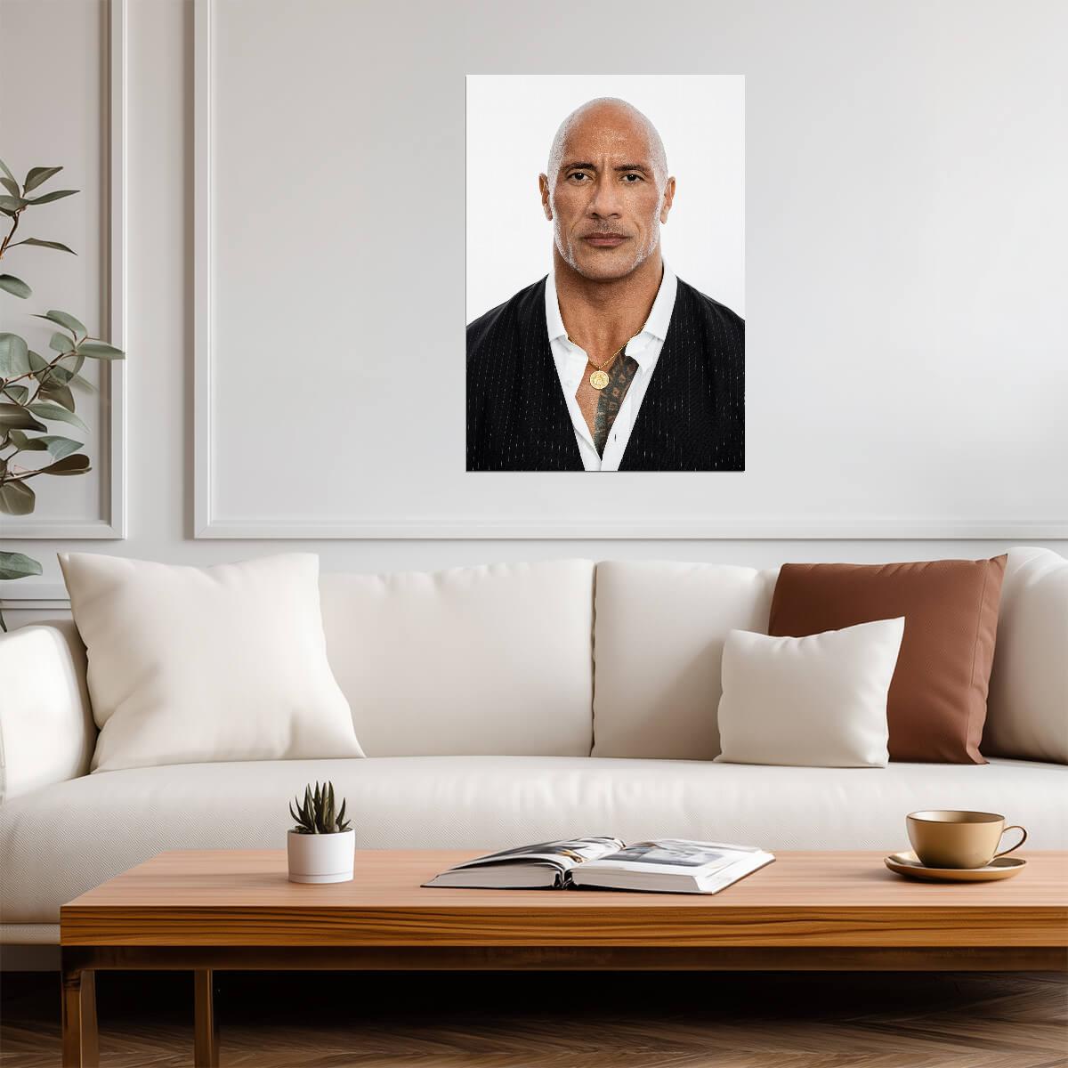 Dwayne Johnson The Rock Studio Portrait | Celebrity Poster | Modern Wall Art - Celebrities Poster