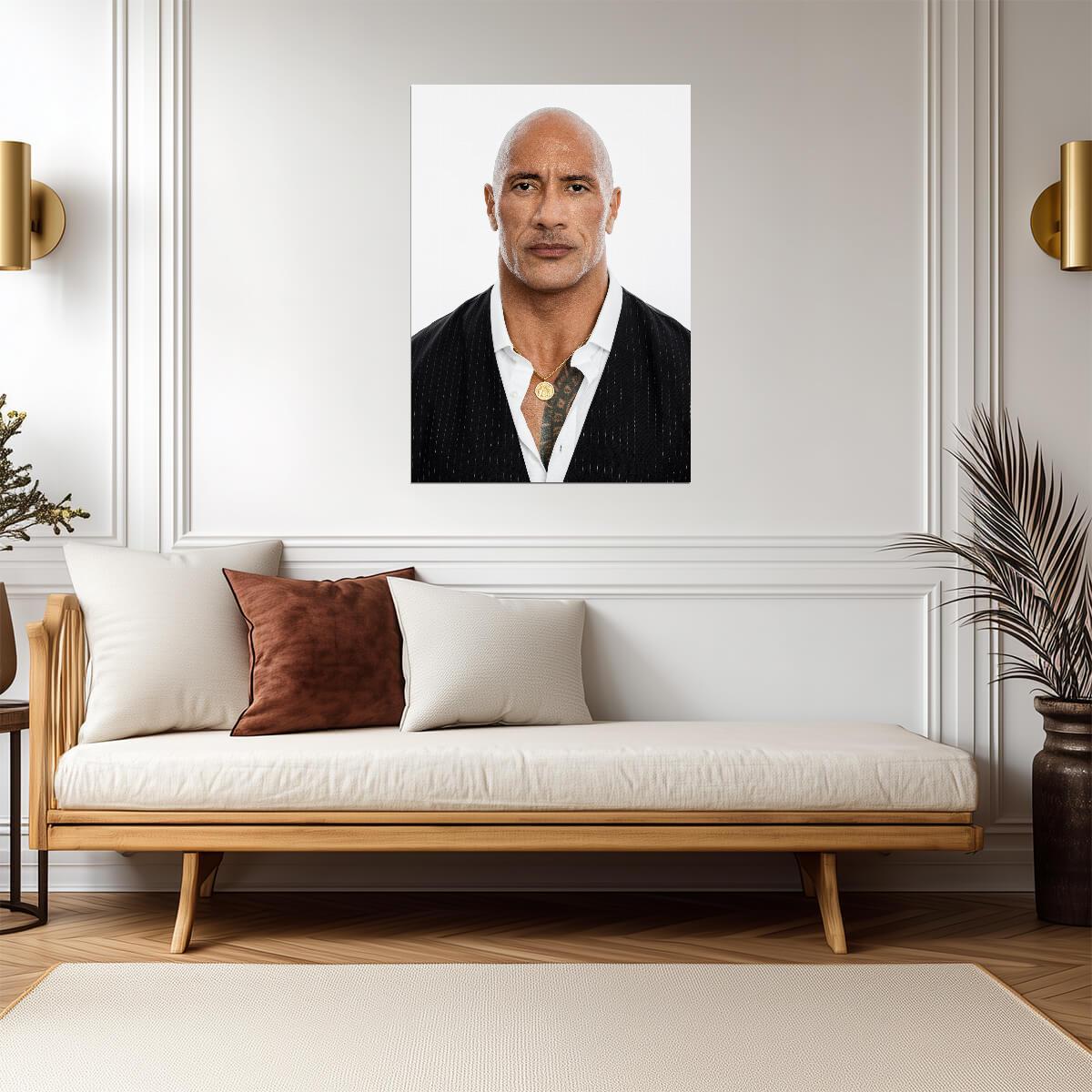 Dwayne Johnson The Rock Studio Portrait | Celebrity Poster | Modern Wall Art - Celebrities Poster