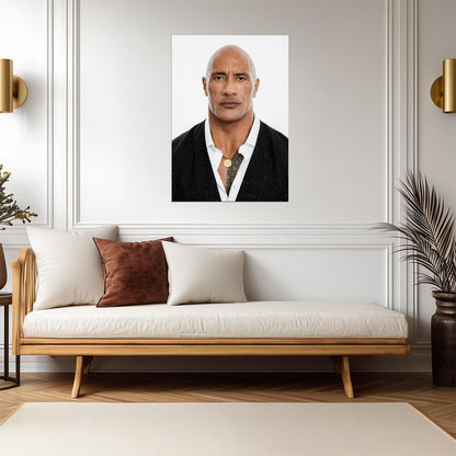 Dwayne Johnson The Rock Studio Portrait | Celebrity Poster | Modern Wall Art - Celebrities Poster