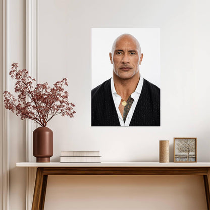 Dwayne Johnson The Rock Studio Portrait | Celebrity Poster | Modern Wall Art - Celebrities Poster