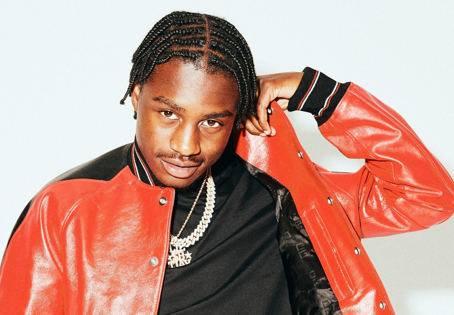 Lil Tjay Red Jacket Photoshoot | Hip Hop Music Poster | Modern Rapper Style Art - Music Poster