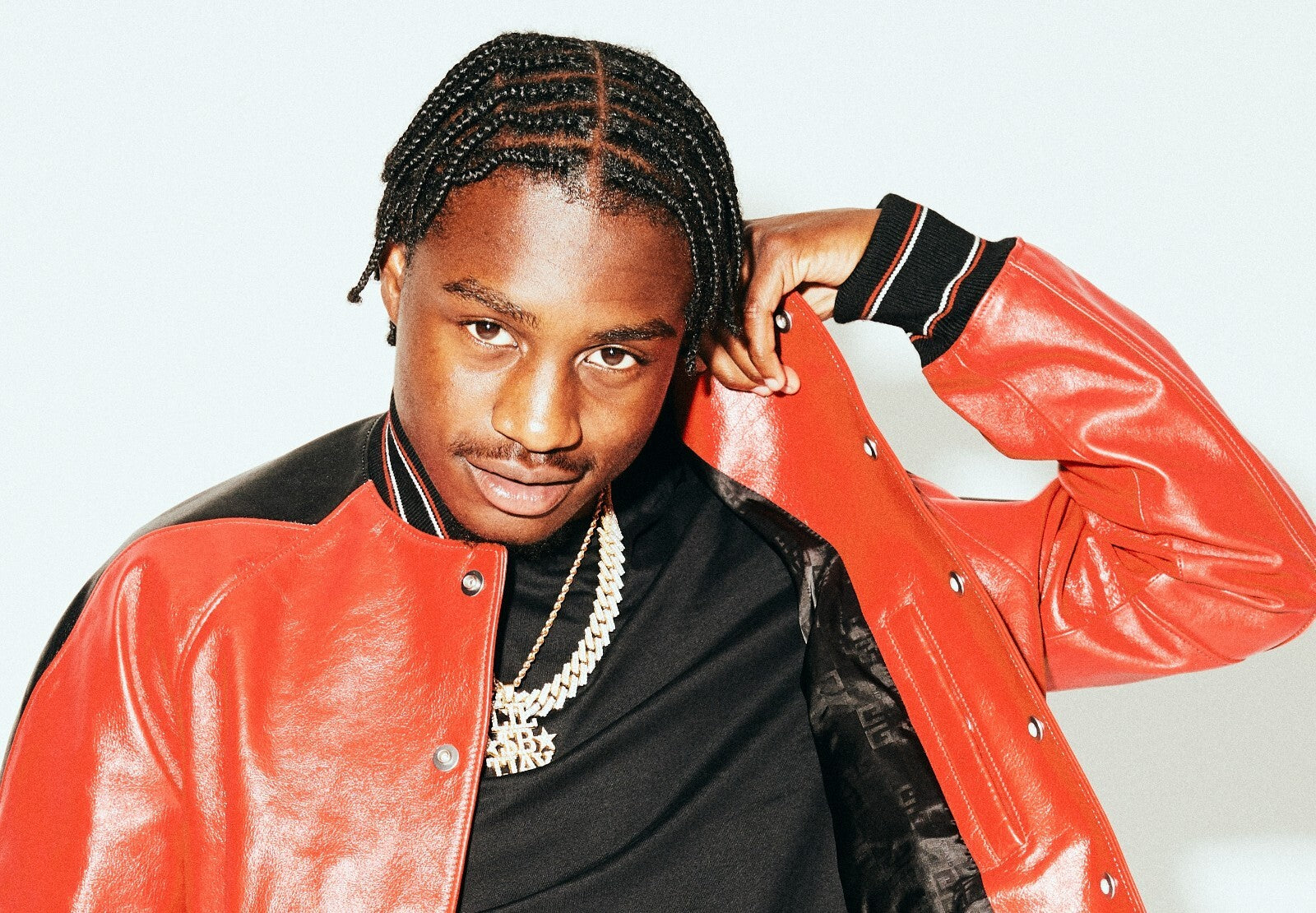Lil Tjay Red Jacket Photoshoot | Hip Hop Music Poster | Modern Rapper Style Art - Music Poster