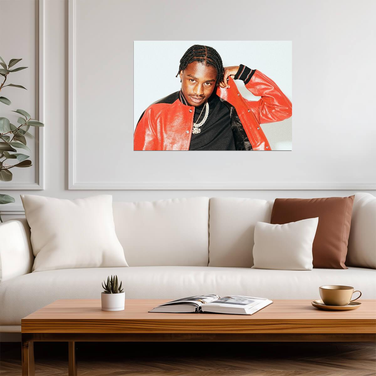Lil Tjay Red Jacket Photoshoot | Hip Hop Music Poster | Modern Rapper Style Art - Music Poster