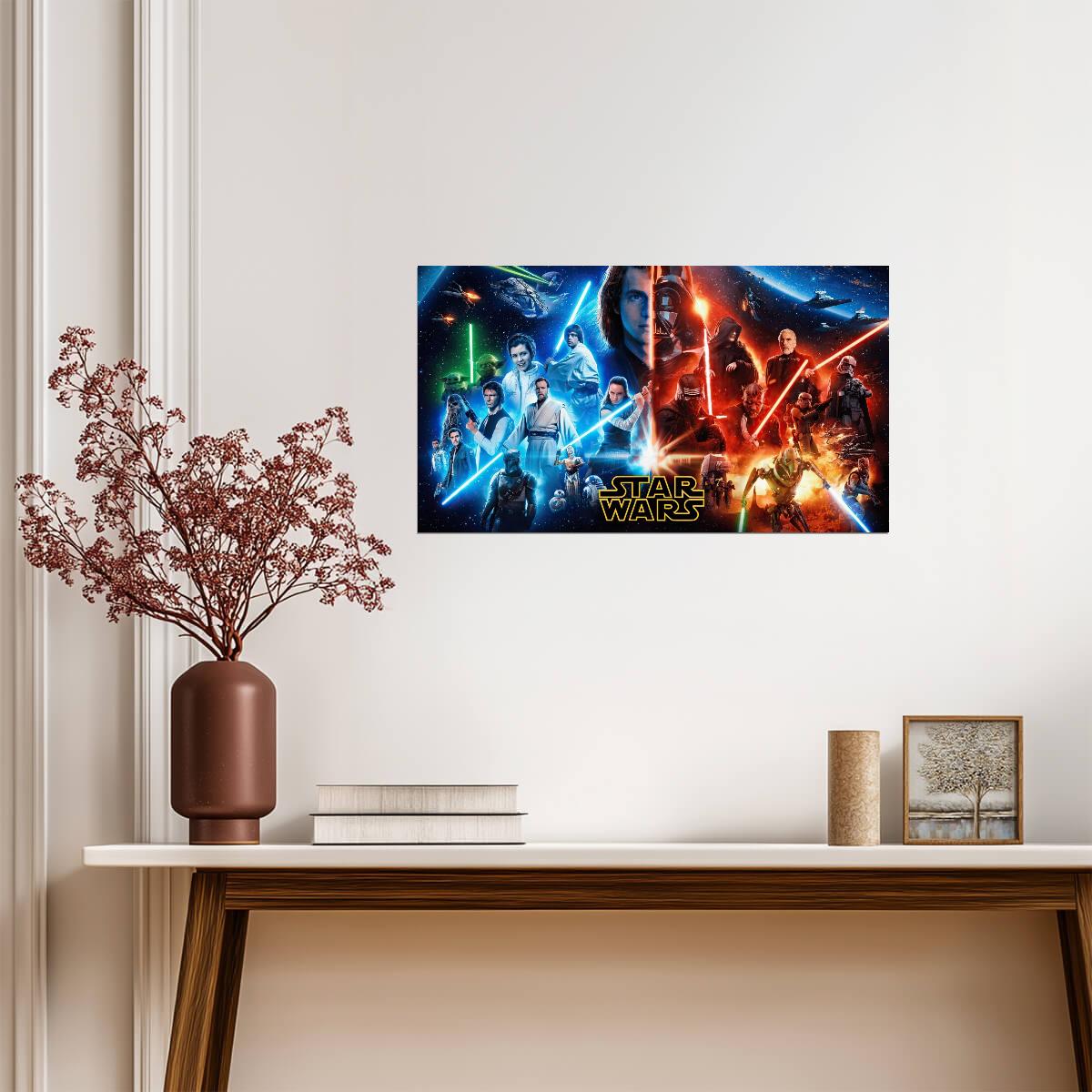 Star Wars Skywalker Saga Collage | Jedi & Sith Light vs Dark | Sci-Fi Movie Poster - Movies & TV Poster