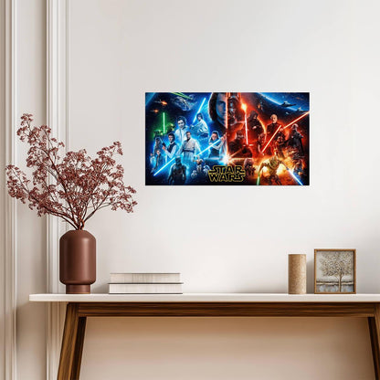 Star Wars Skywalker Saga Collage | Jedi & Sith Light vs Dark | Sci-Fi Movie Poster - Movies & TV Poster