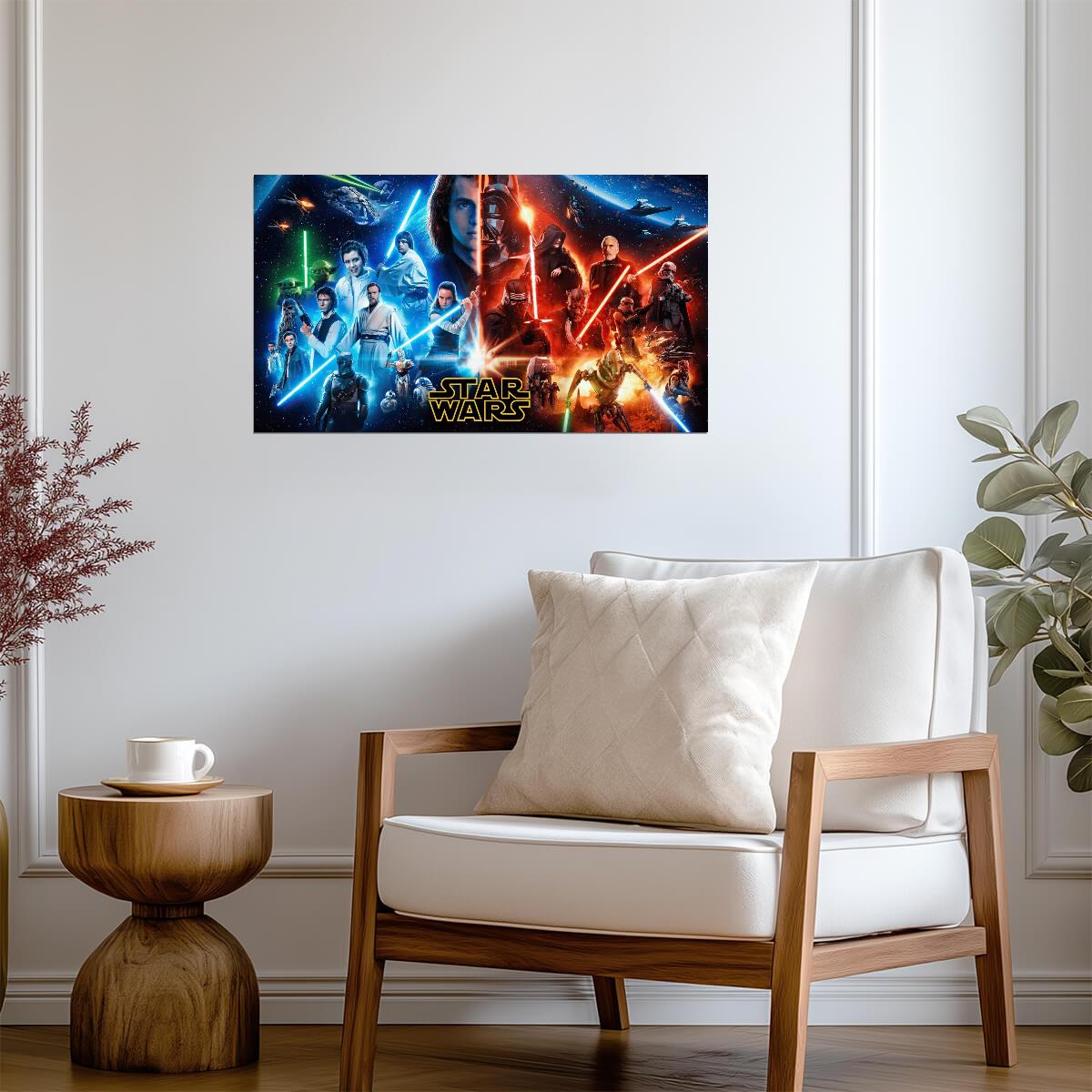 Star Wars Skywalker Saga Collage | Jedi & Sith Light vs Dark | Sci-Fi Movie Poster - Movies & TV Poster