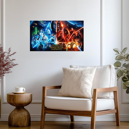 Star Wars Skywalker Saga Collage | Jedi & Sith Light vs Dark | Sci-Fi Movie Poster - Movies & TV Poster