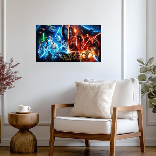 Star Wars Skywalker Saga Collage | Jedi & Sith Light vs Dark | Sci-Fi Movie Poster - Movies & TV Poster