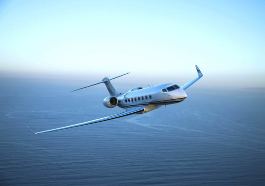 Gulfstream Private Jet in Flight | Aviation Photography Poster | Luxury Aircraft Over Ocean - Cars Poster